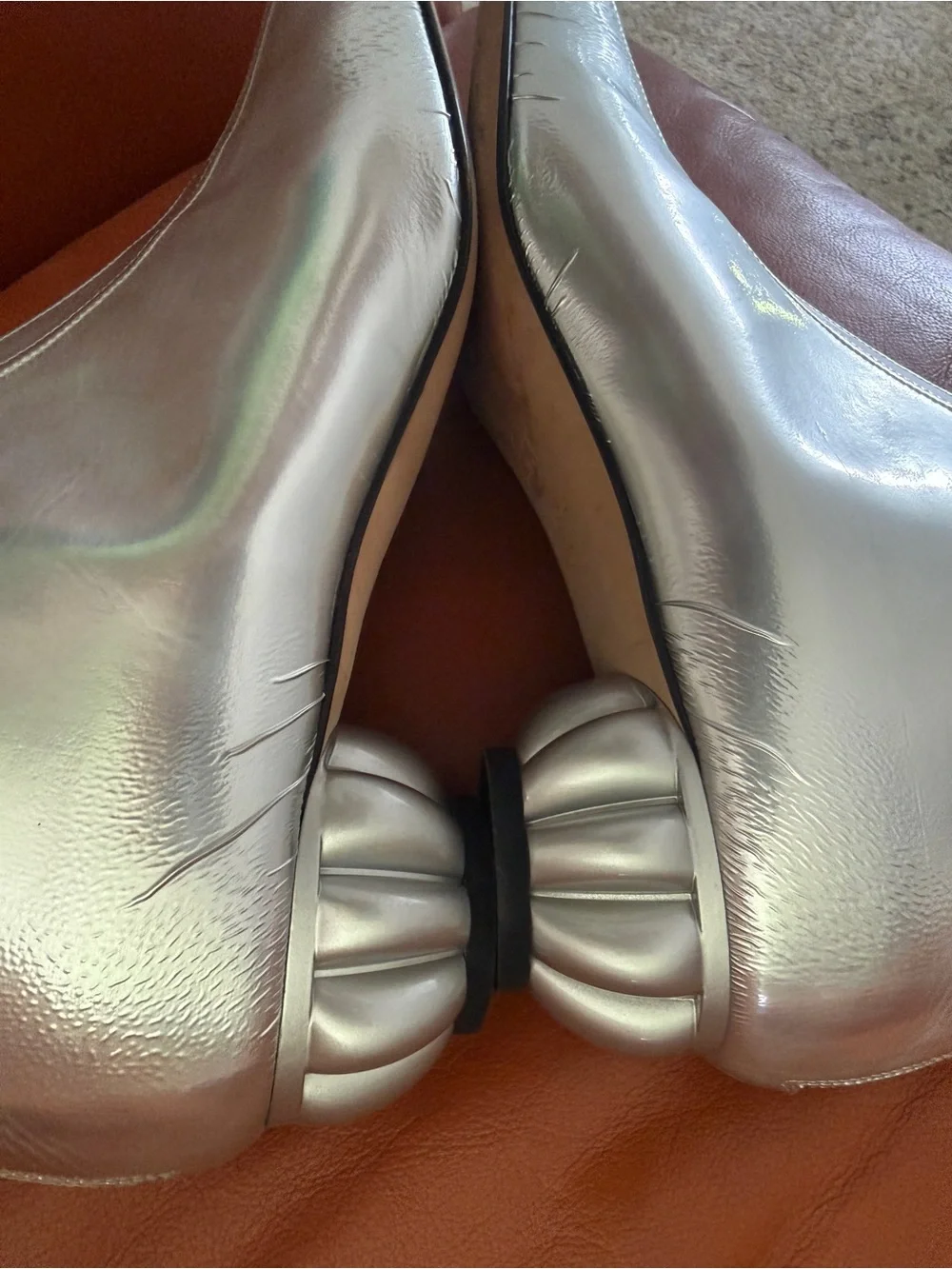 CHANEL Metallic Silver Boots size 40